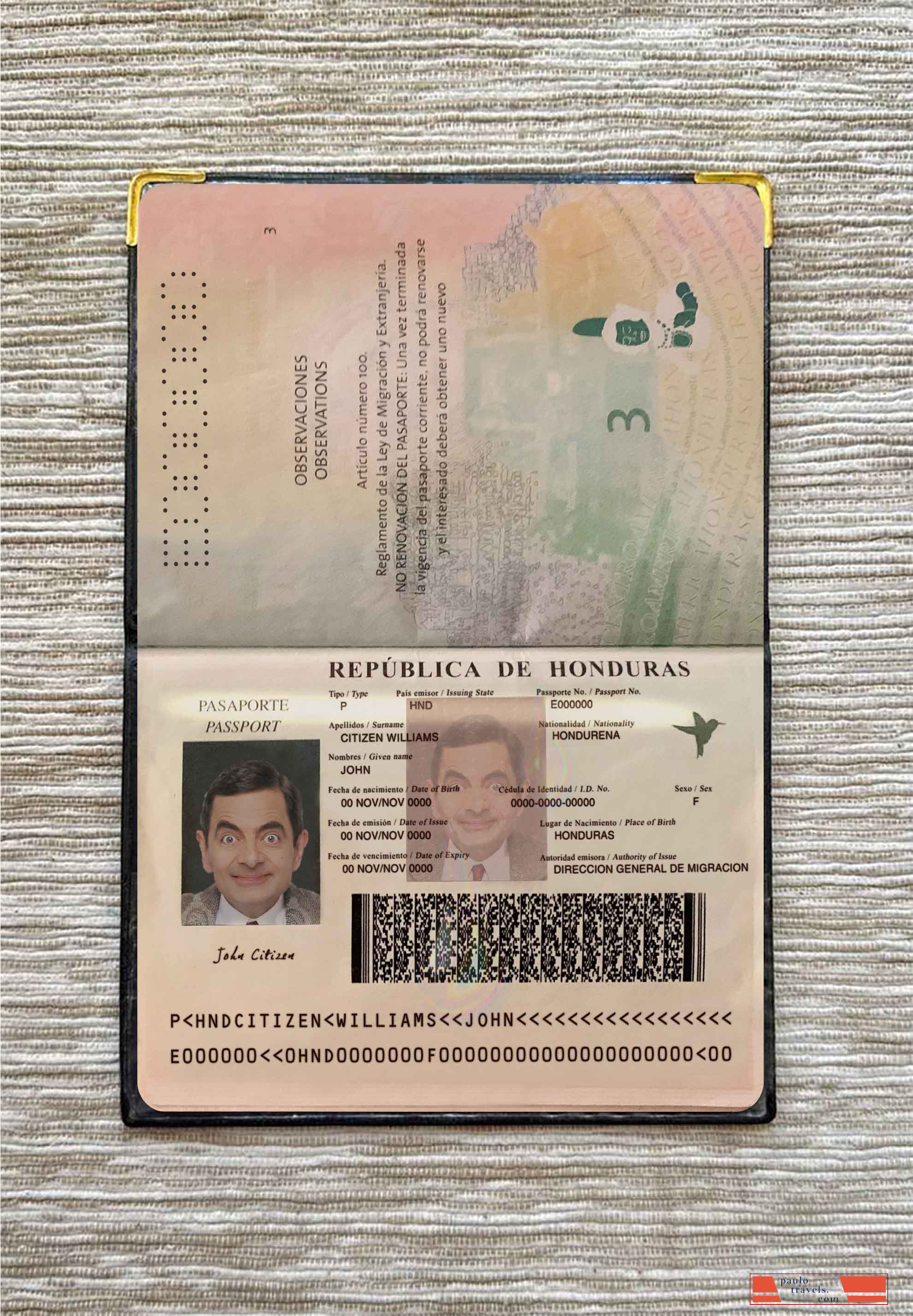 Honduras pass photo look PSD template